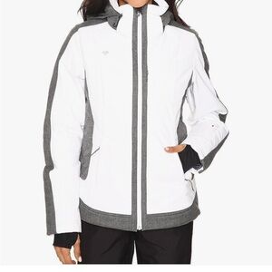 Women's Stylish White and Gray Obermeyer Ski Jacket